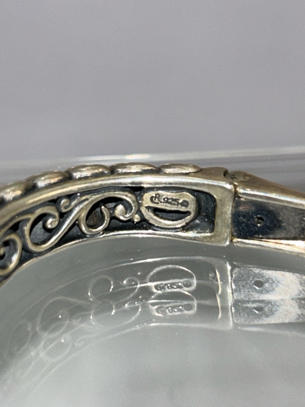 NWOT Carolyn Pollack Sterling Silver Genuine Rose Quartz Doublet Cuff Bracelet - Picture 3 of 10